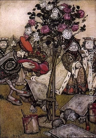 Arthur Rackham Alice in Wonderland The Queen's Croquet Ground